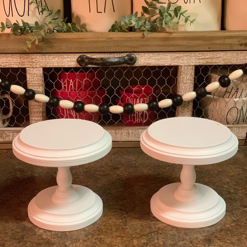 White Wood Risers / Stands